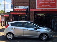 Image of customers car following accident